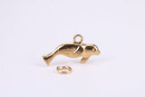 Manatee Charm, Traditional Charm, Made from Solid Yellow Gold, British Hallmarked, Complete with Attachment Link