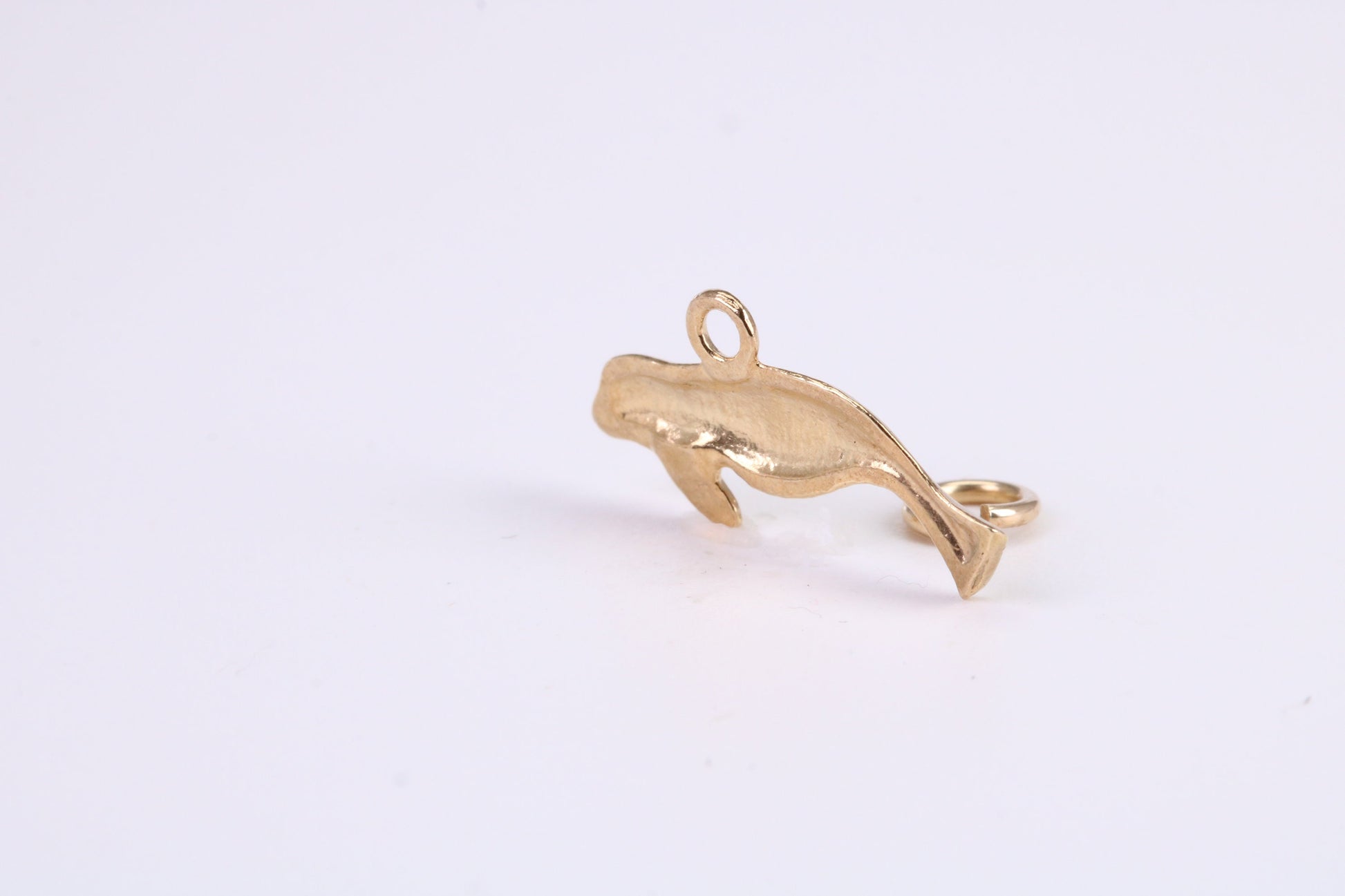 Manatee Charm, Traditional Charm, Made from Solid Yellow Gold, British Hallmarked, Complete with Attachment Link