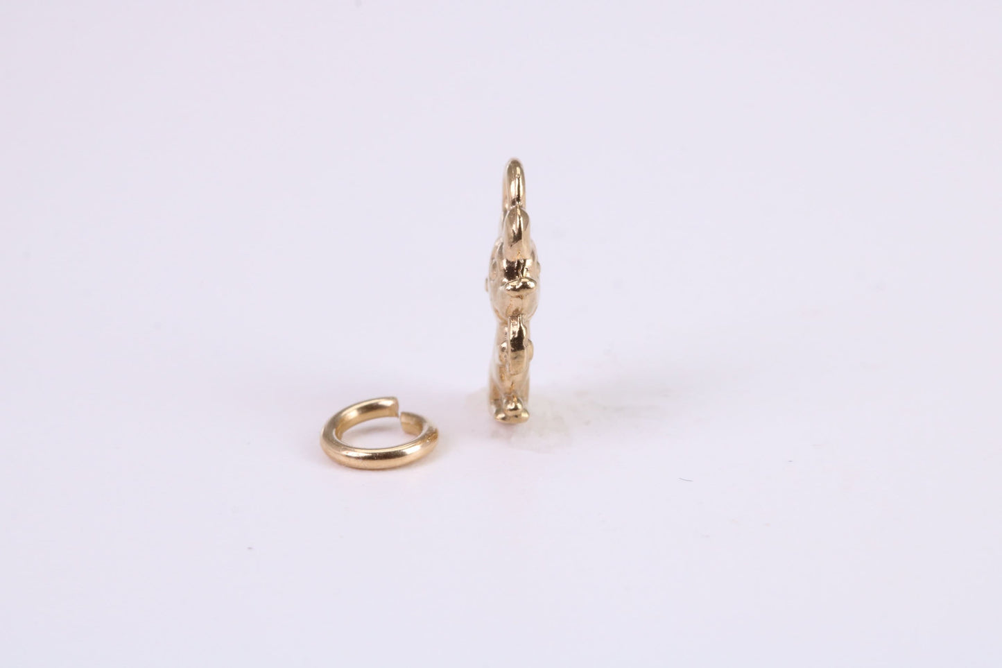 Mouse Charm, Traditional Charm, Made from Solid Yellow Gold, British Hallmarked, Complete with Attachment Link