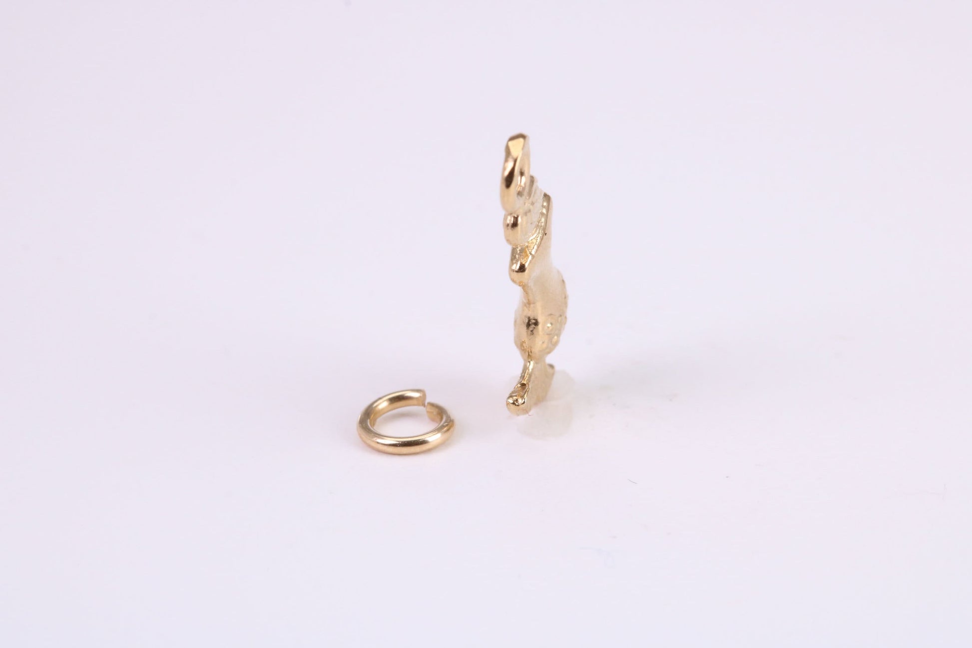 Mermaid Charm, Traditional Charm, Made from Solid Yellow Gold, British Hallmarked, Complete with Attachment Link