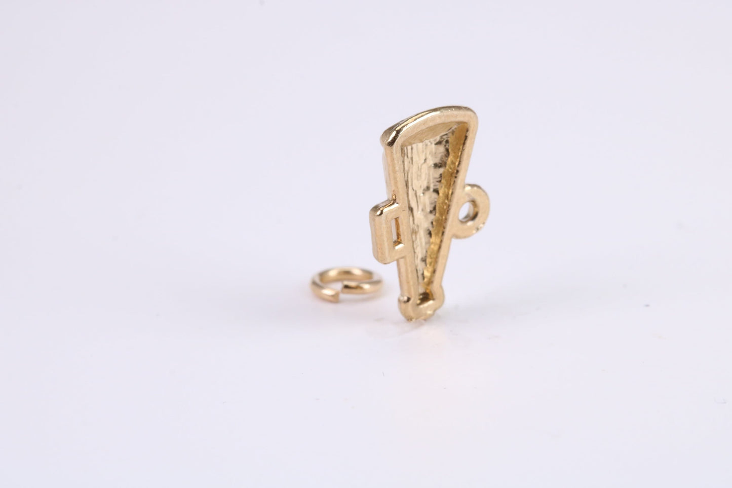 Vintage Megaphone Charm, Traditional Charm, Made from Solid Yellow Gold, British Hallmarked, Complete with Attachment Link