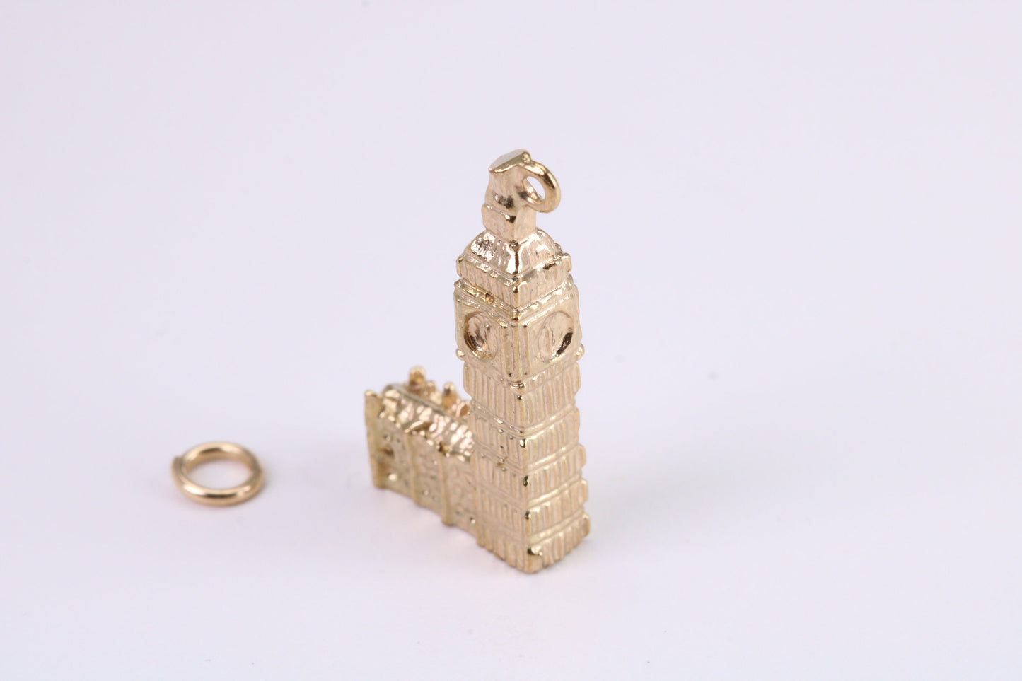 Iconic London Big Ben Charm, Traditional Charm, Made from Solid Yellow Gold, British Hallmarked, Complete with Attachment Link