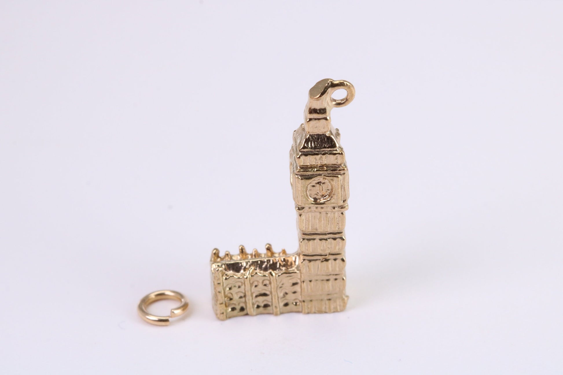 Iconic London Big Ben Charm, Traditional Charm, Made from Solid Yellow Gold, British Hallmarked, Complete with Attachment Link