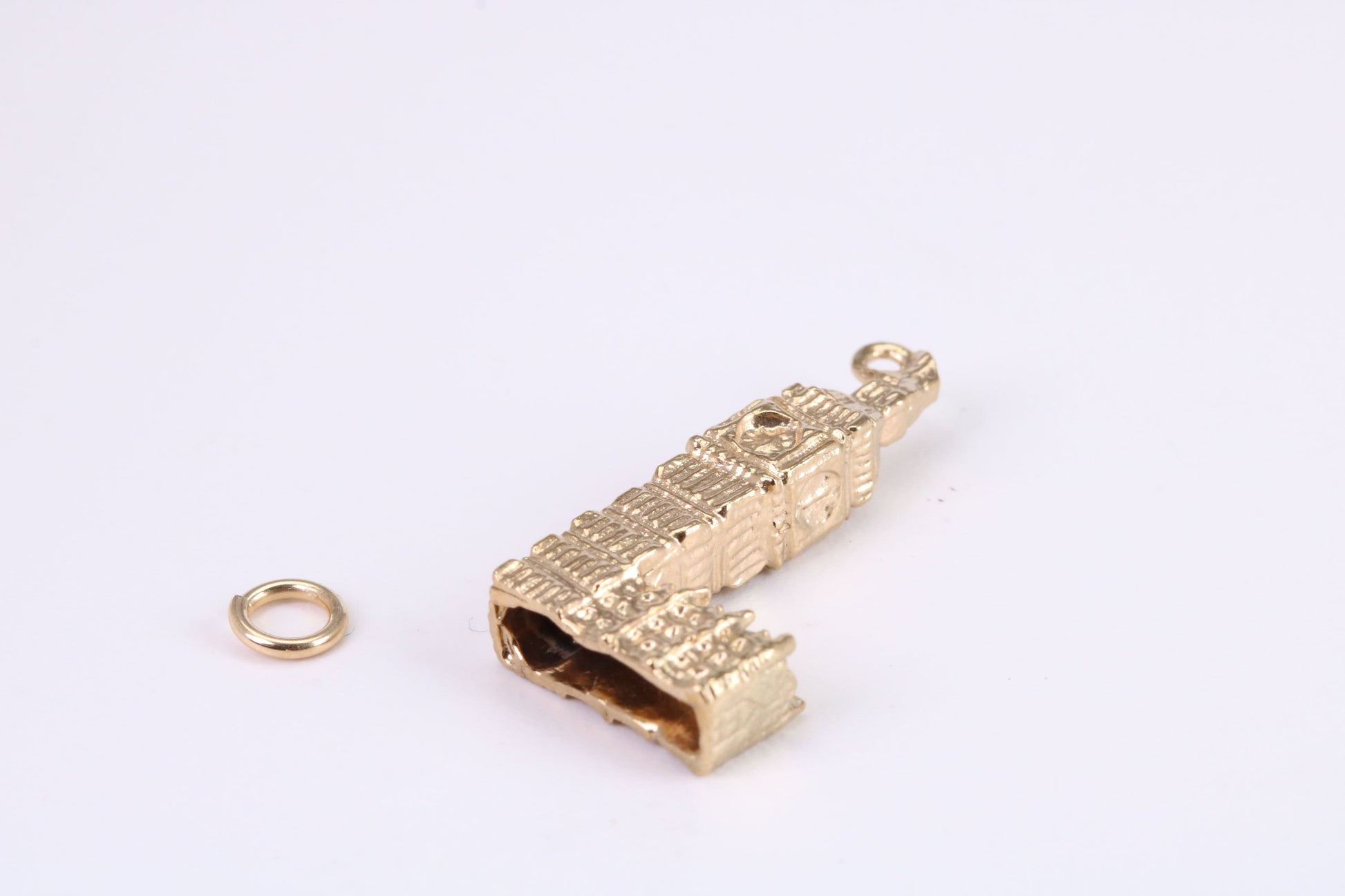 Iconic London Big Ben Charm, Traditional Charm, Made from Solid Yellow Gold, British Hallmarked, Complete with Attachment Link