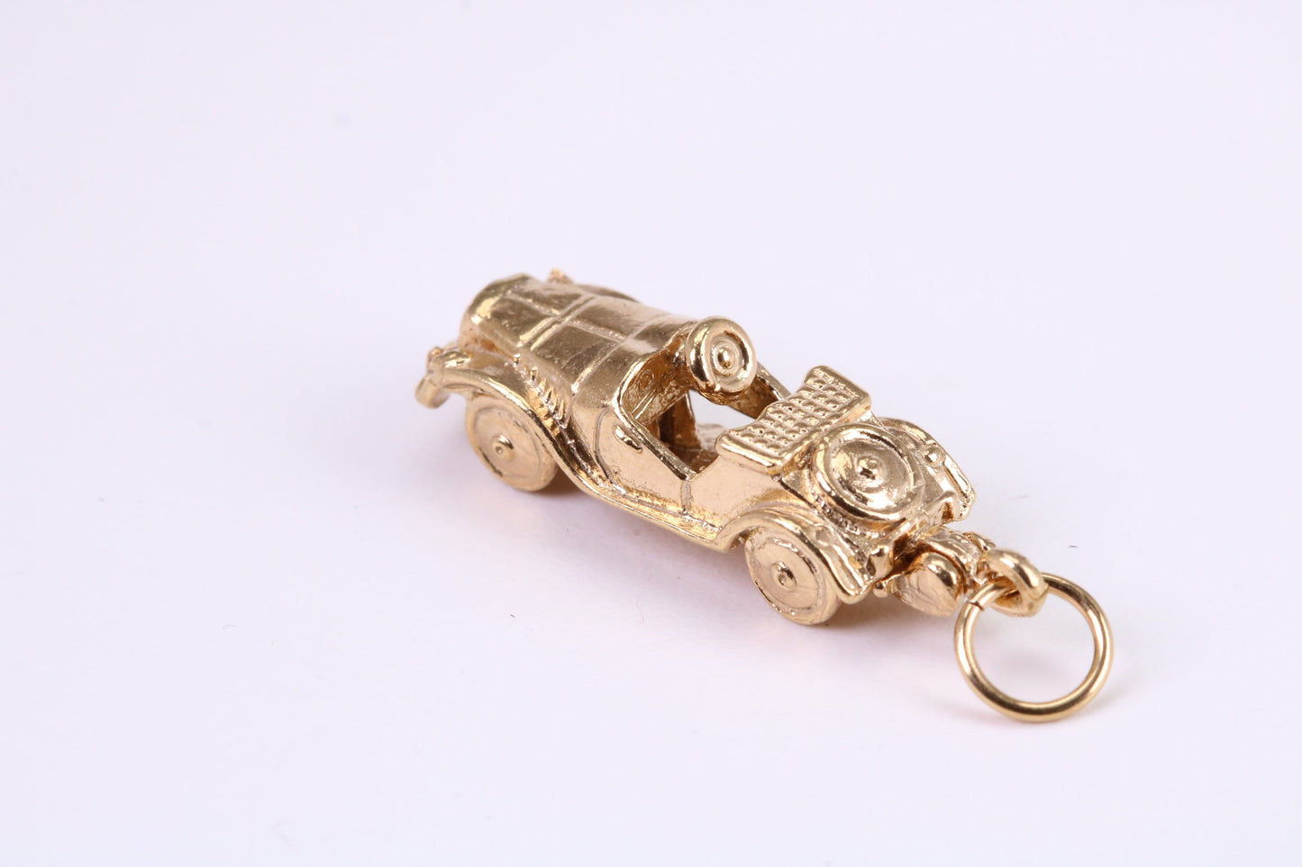 Vintage Car Charm, Traditional Charm, Made from Solid Yellow Gold, British Hallmarked, Complete with Attachment Link