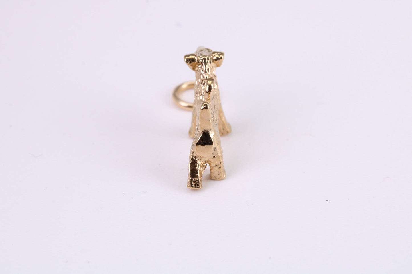 Airedale Terrier Dog Charm, Traditional Charm, Made from Solid Yellow Gold, British Hallmarked, Complete with Attachment Link