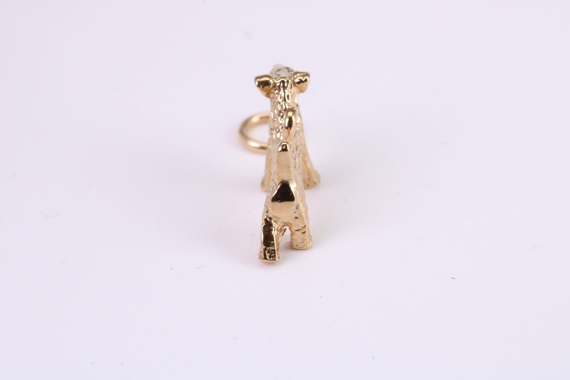 Airedale Terrier Dog Charm, Traditional Charm, Made from Solid Yellow Gold, British Hallmarked, Complete with Attachment Link