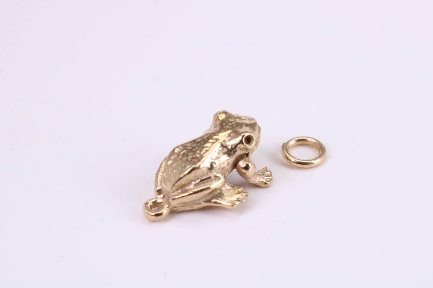 Frog Charm, Traditional Charm, Made from Solid Yellow Gold, British Hallmarked, Complete with Attachment Link