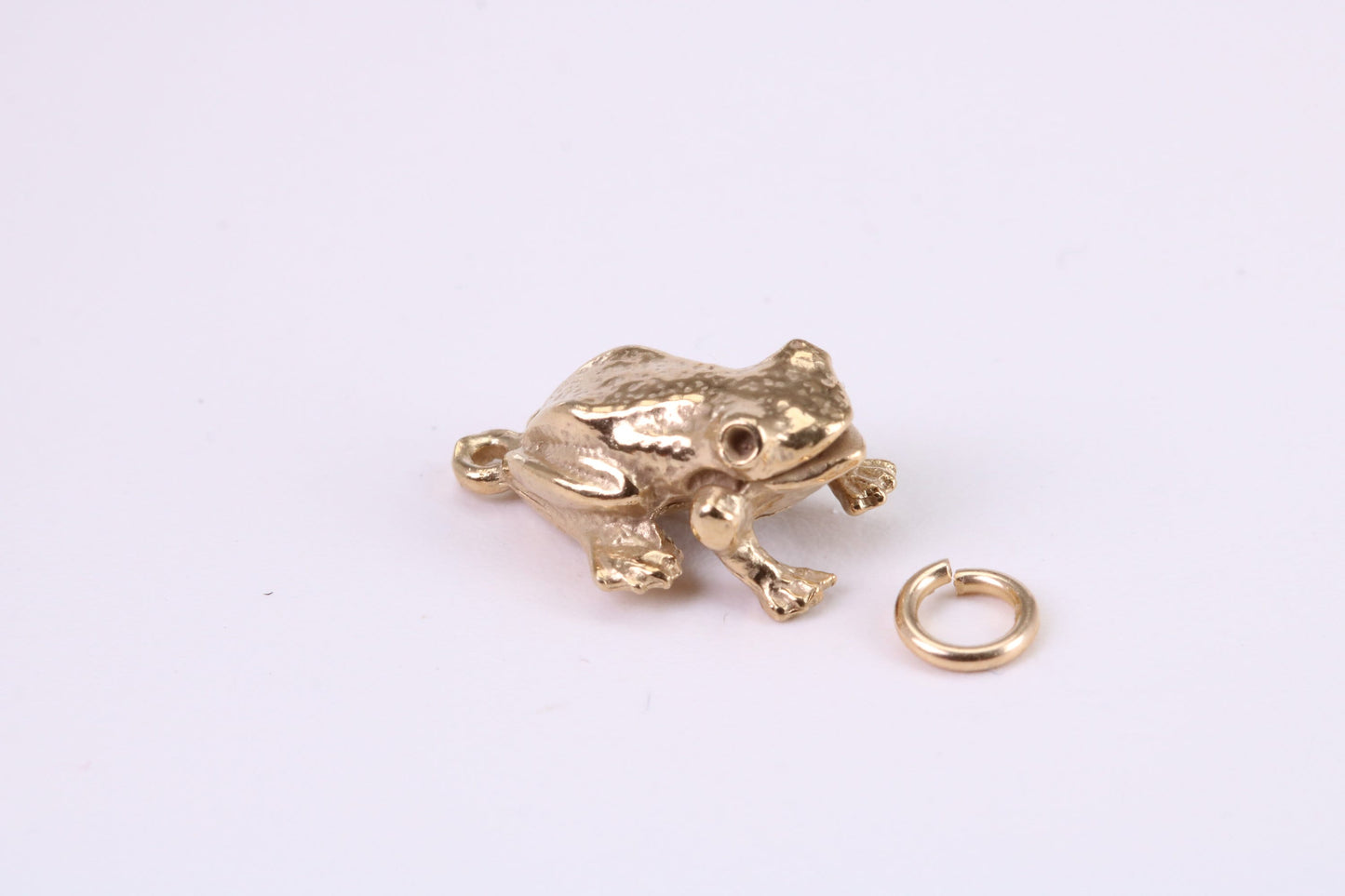 Frog Charm, Traditional Charm, Made from Solid Yellow Gold, British Hallmarked, Complete with Attachment Link