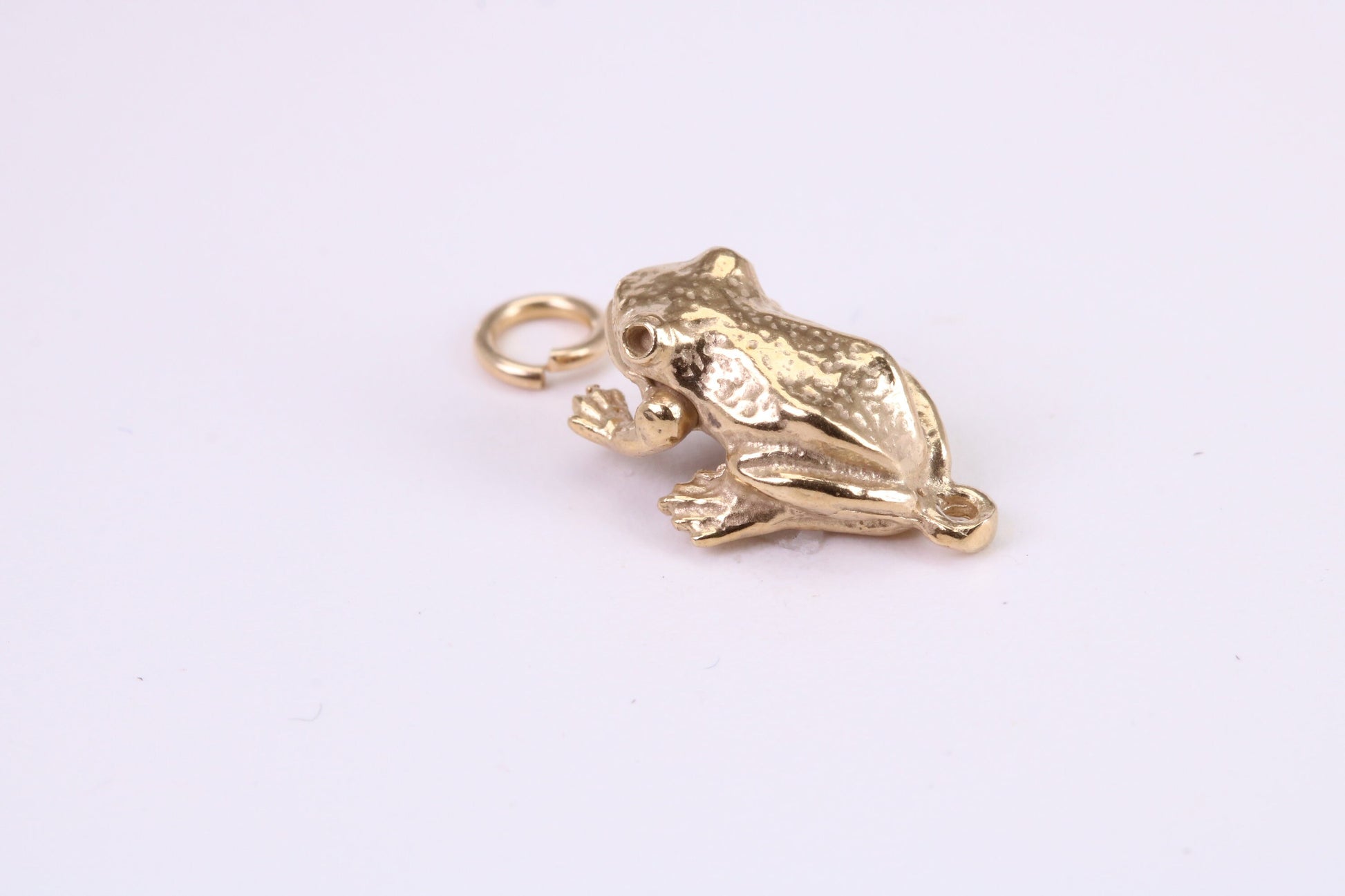 Frog Charm, Traditional Charm, Made from Solid Yellow Gold, British Hallmarked, Complete with Attachment Link