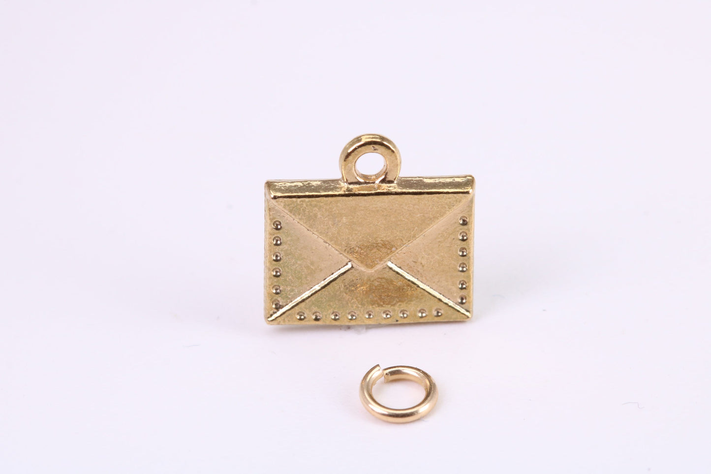 Envelope Charm, Traditional Charm, Made from Solid Yellow Gold, British Hallmarked, Complete with Attachment Link