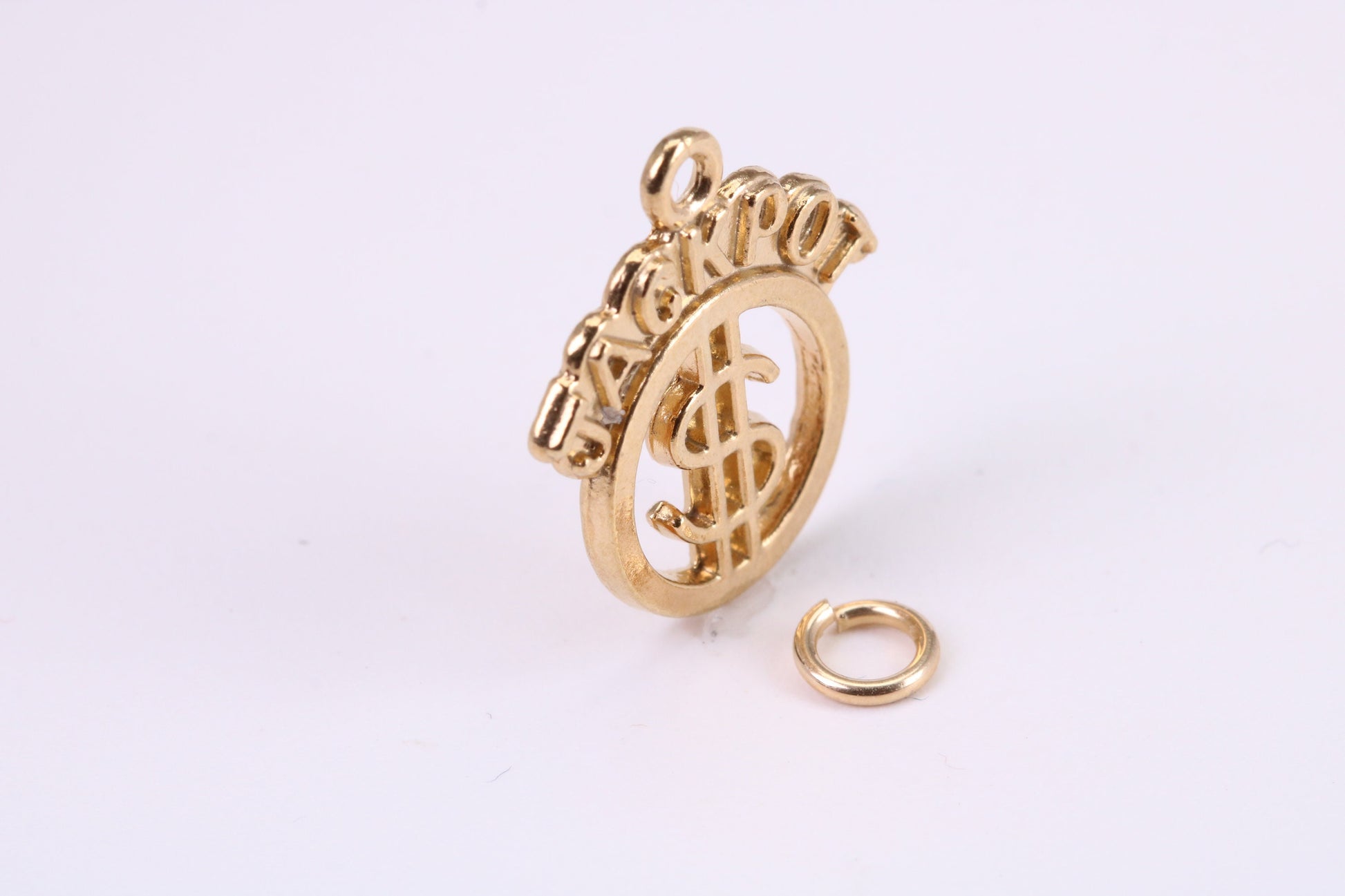 Jackpot Charm, Traditional Charm, Made from Solid Yellow Gold, British Hallmarked, Complete with Attachment Link