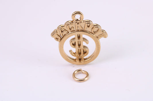 Jackpot Charm, Traditional Charm, Made from Solid Yellow Gold, British Hallmarked, Complete with Attachment Link