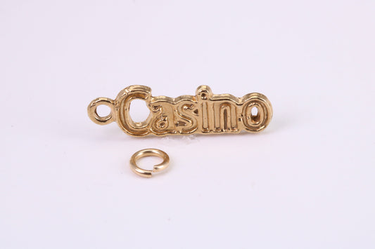 Casino Charm, Traditional Charm, Made from Solid Yellow Gold, British Hallmarked, Complete with Attachment Link