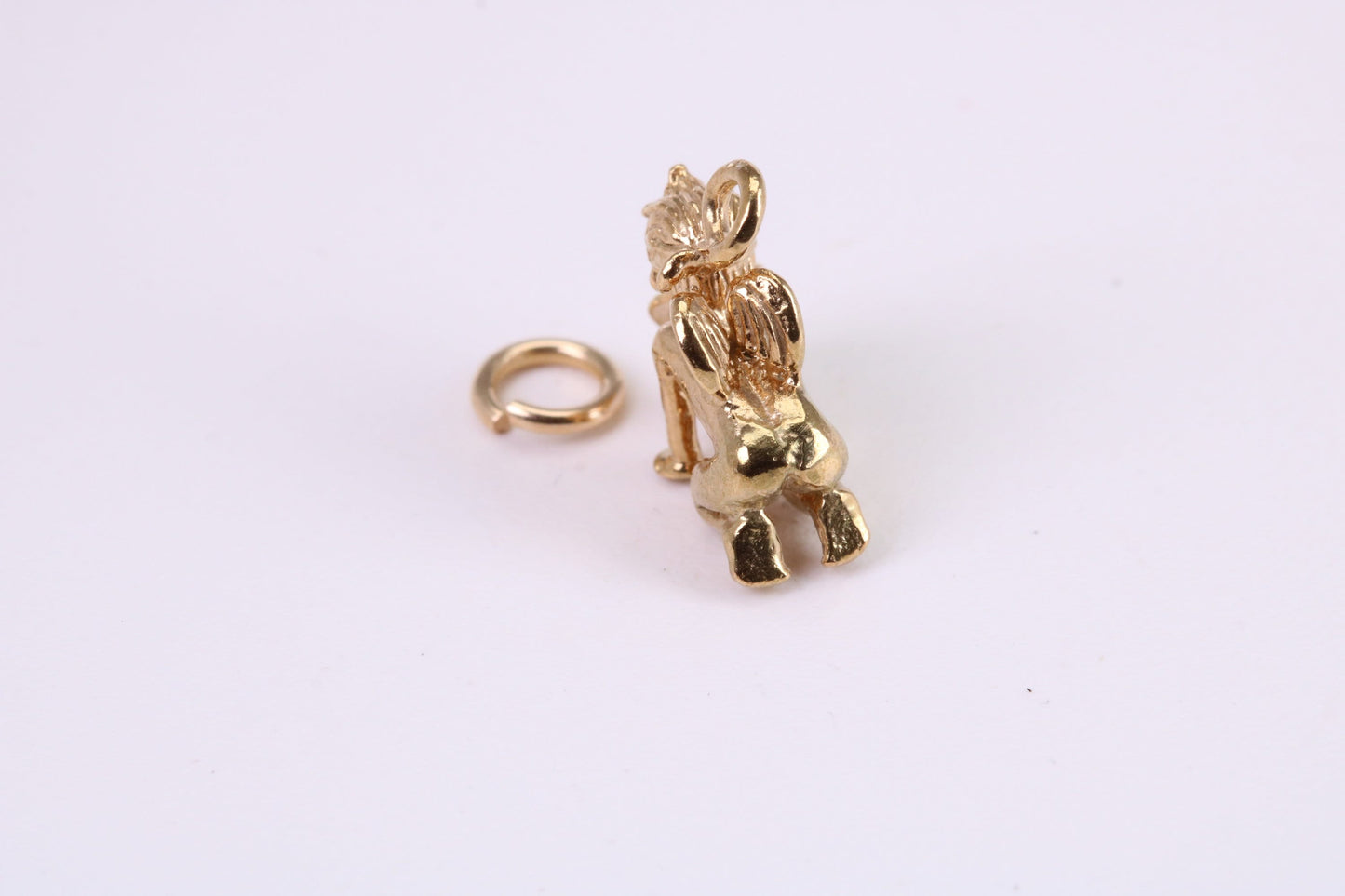 Cupid Charm, Traditional Charm, Made from Solid Yellow Gold, British Hallmarked, Complete with Attachment Link