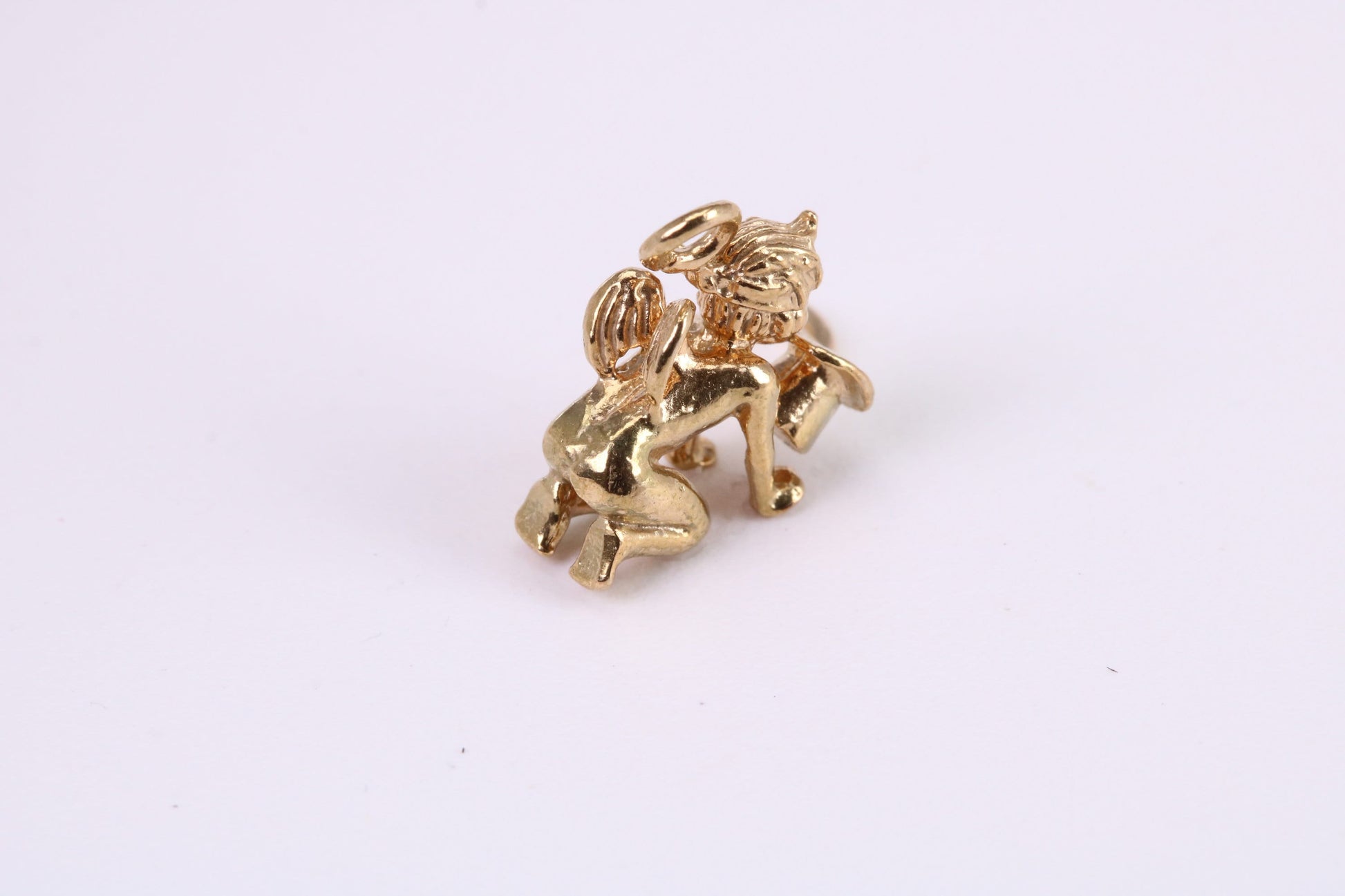 Cupid Charm, Traditional Charm, Made from Solid Yellow Gold, British Hallmarked, Complete with Attachment Link