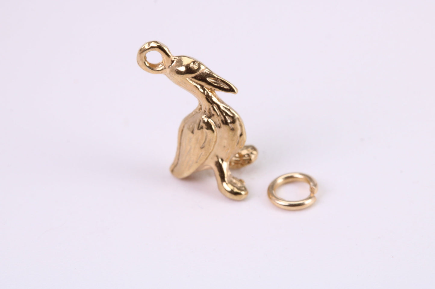 Pelican Charm, Traditional Charm, Made from Solid Yellow Gold, British Hallmarked, Complete with Attachment Link