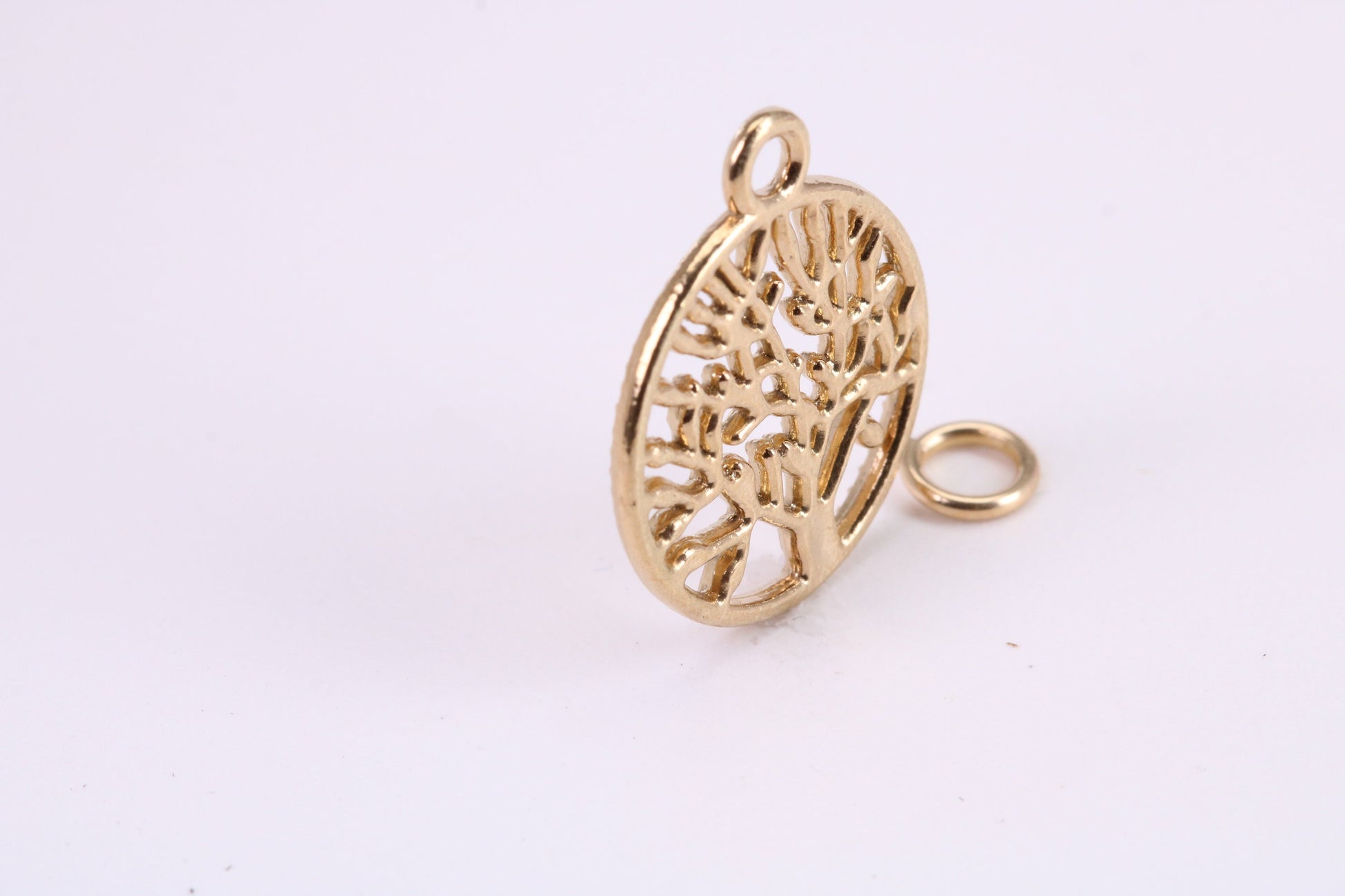 Tree of Life Charm, Traditional Charm, Made from Solid Yellow Gold, British Hallmarked, Complete with Attachment Link