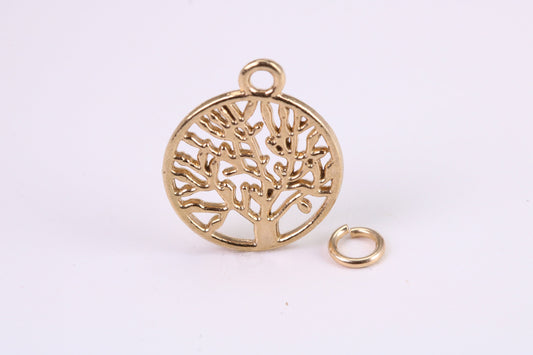 Tree of Life Necklace, Made from Solid Yellow Gold, British Hallmarked, Complete with 16 inch long chain