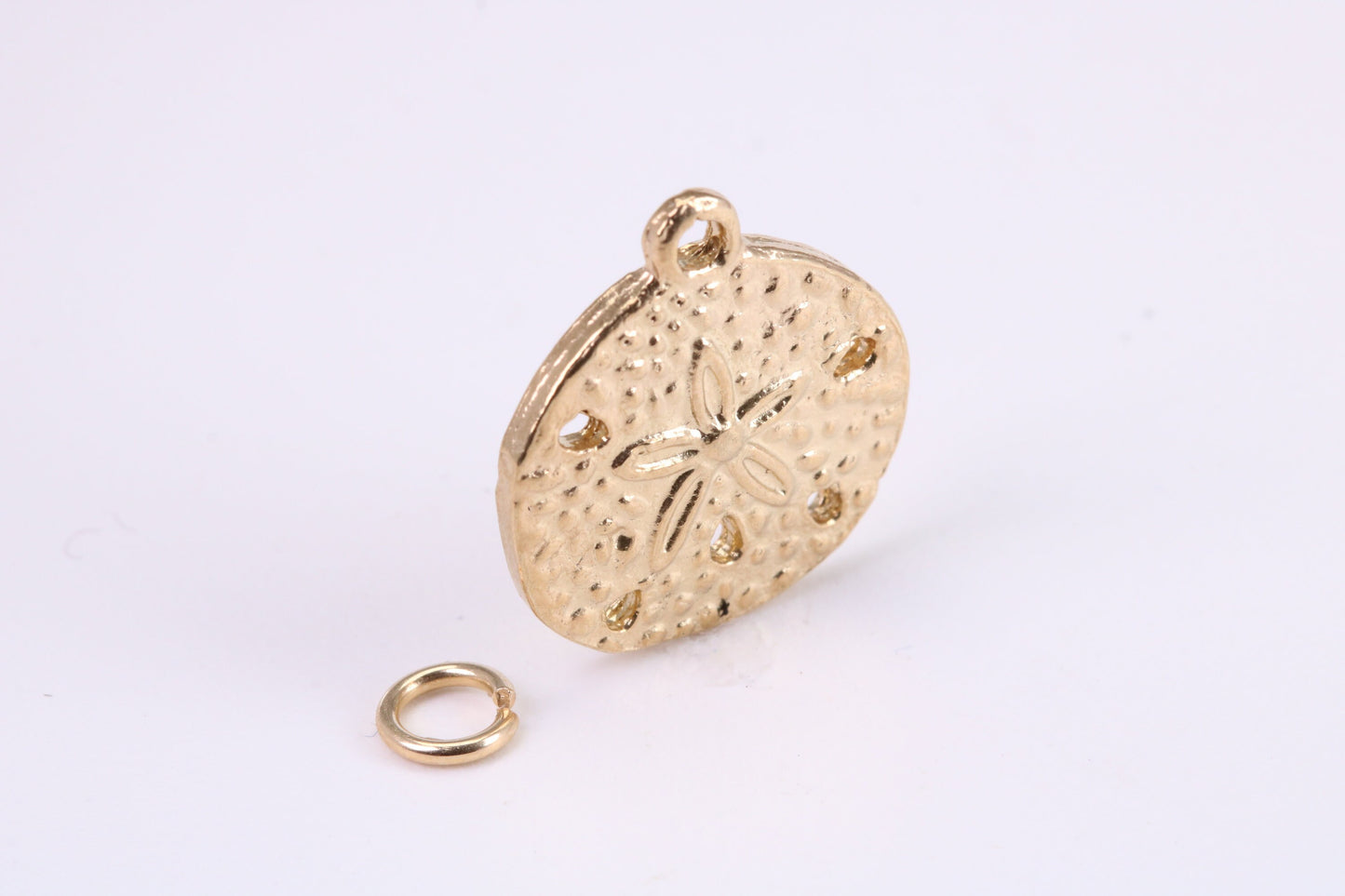 Star Fish Fossil Charm, Traditional Charm, Made from Solid Yellow Gold, British Hallmarked, Complete with Attachment Link