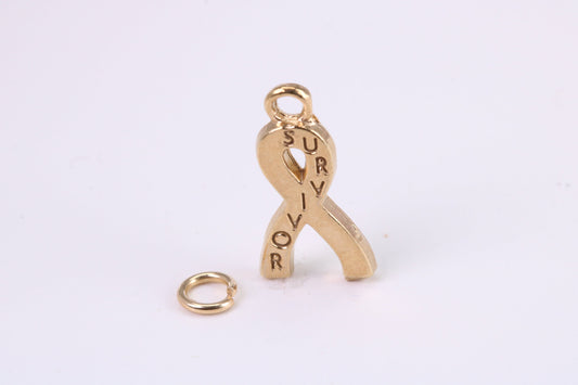 Survivor Charm, Traditional Charm, Made from Solid Yellow Gold, British Hallmarked, Complete with Attachment Link