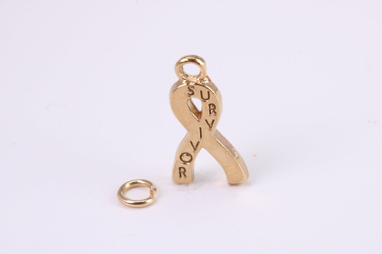 Survivor Charm, Traditional Charm, Made from Solid Yellow Gold, British Hallmarked, Complete with Attachment Link
