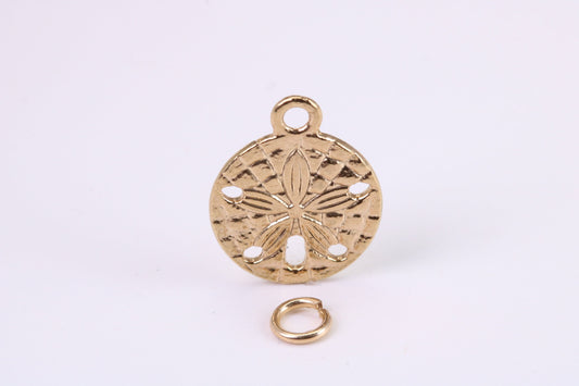 Flower Fossil Charm, Traditional Charm, Made from Solid Yellow Gold, British Hallmarked, Complete with Attachment Link