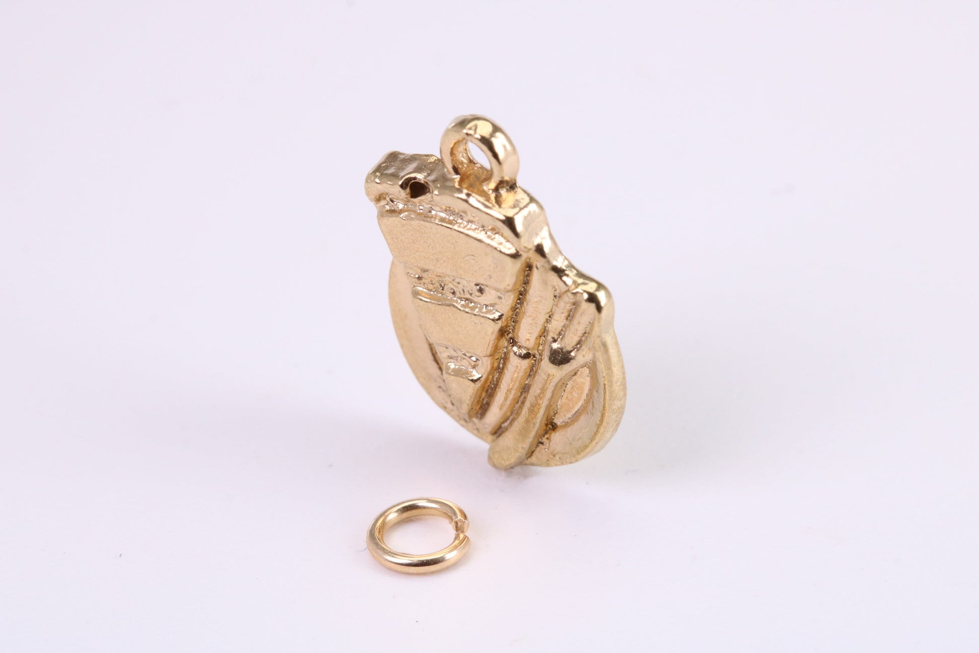 Slice of Cake Charm, Traditional Charm, Made from Solid Yellow Gold, British Hallmarked, Complete with Attachment Link