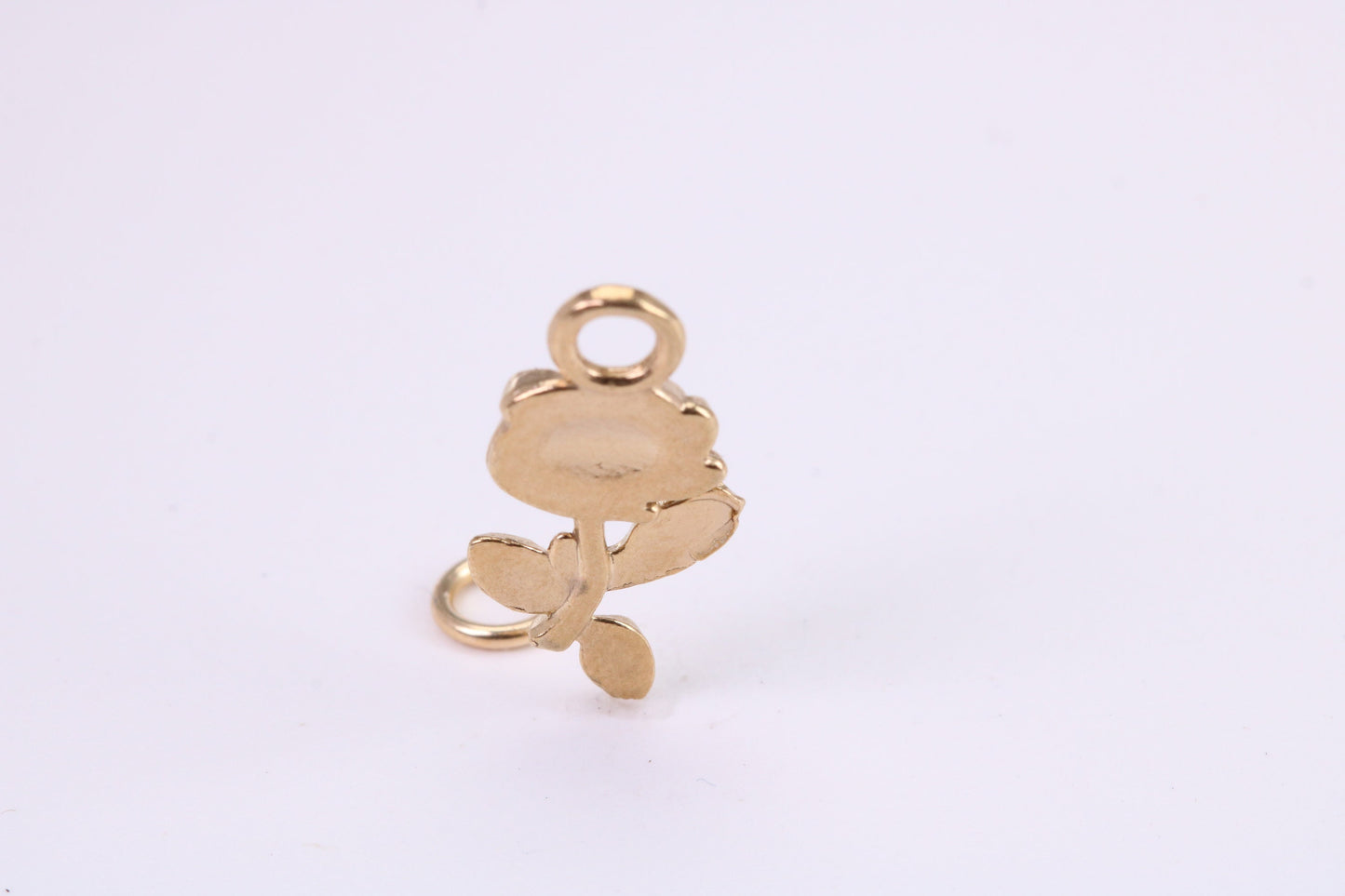 Rose Flower Charm, Traditional Charm, Made from Solid Yellow Gold, British Hallmarked, Complete with Attachment Link