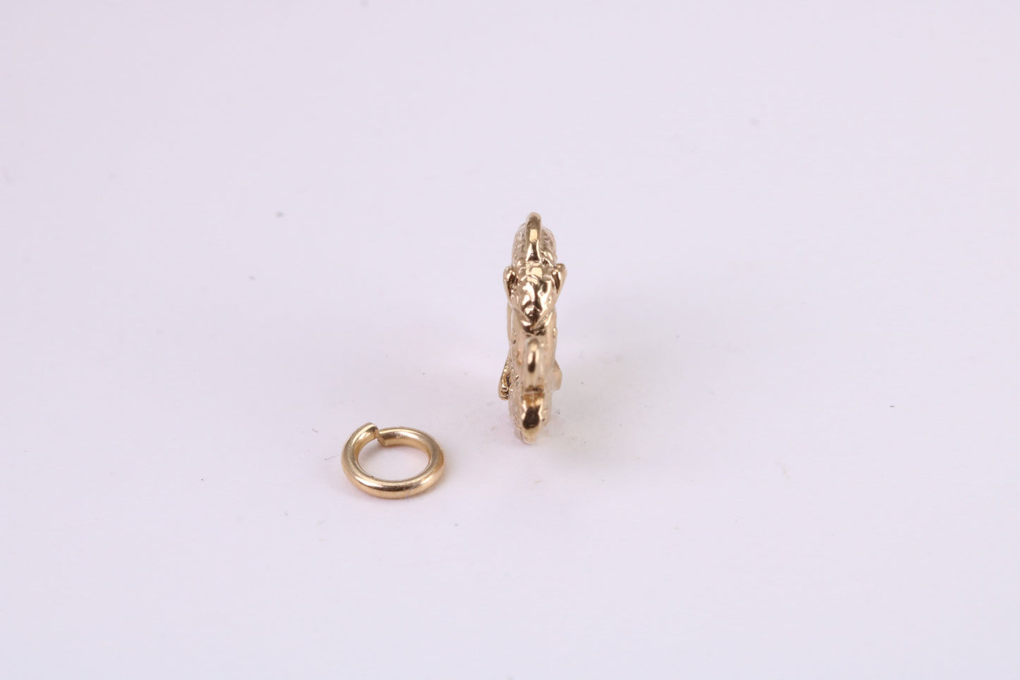 Salmon Fish Charm, Traditional Charm, Made from Solid Yellow Gold, British Hallmarked, Complete with Attachment Link