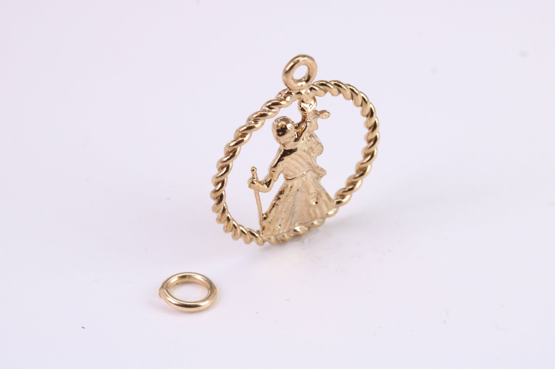 St Christopher Necklace Together with 18 Inch Long Chain, Made from Solid Yellow Gold, British Hallmark