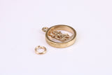 Round St Christopher Necklace Together with 18 Inch Long Chain, Made from Solid Yellow Gold, British Hallmark