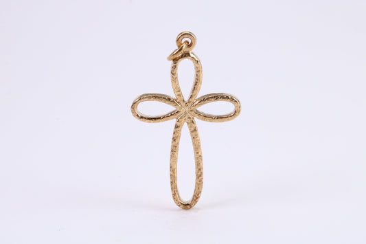 33 mm Long Cross Together with 18 Inch Long Chain, Made from Solid Yellow Gold, British Hallmarked