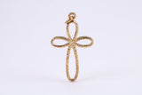 33 mm Long Cross Together with 18 Inch Long Chain, Made from Solid Yellow Gold, British Hallmarked