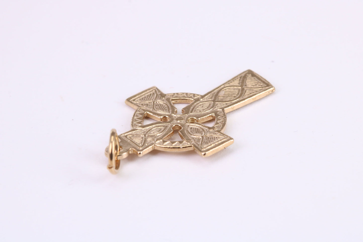 25 mm Long Celtic Cross Necklace Together with 18 Inch Long Chain, Made from Solid Yellow Gold, British Hallmarked