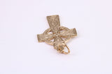25 mm Long Celtic Cross Necklace Together with 18 Inch Long Chain, Made from Solid Yellow Gold, British Hallmarked