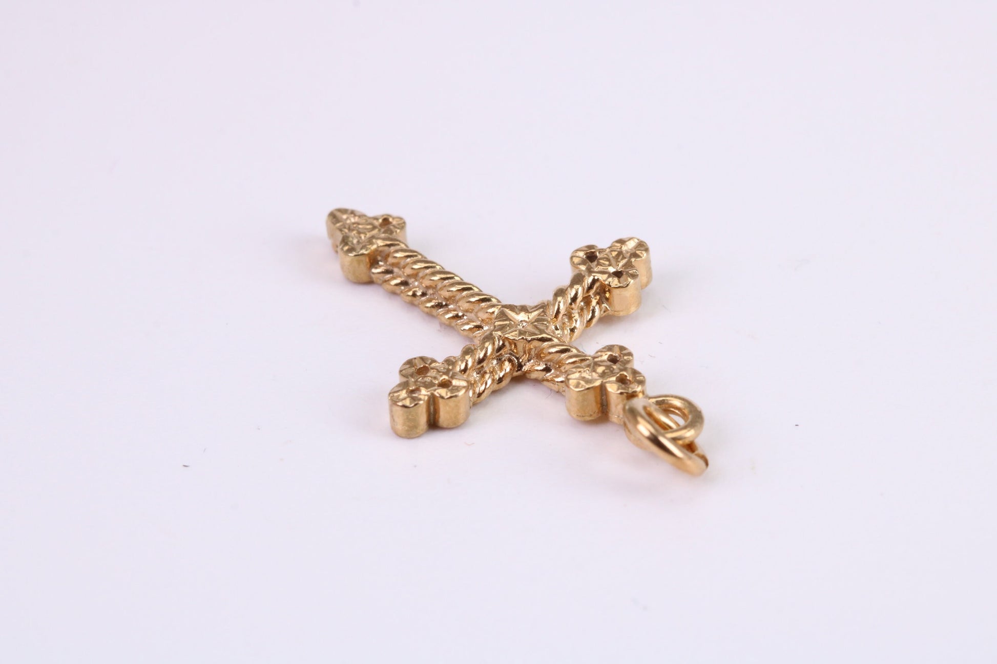 26 mm Long Chunky Cross Necklace Together with 18 Inch Long Chain, Made from Solid Yellow Gold, British Hallmarked