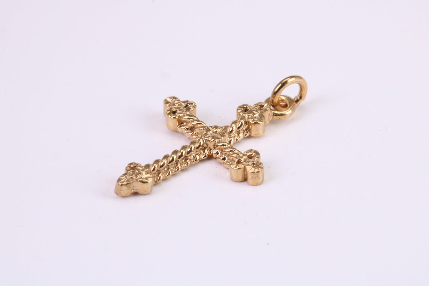 26 mm Long Chunky Cross Necklace Together with 18 Inch Long Chain, Made from Solid Yellow Gold, British Hallmarked