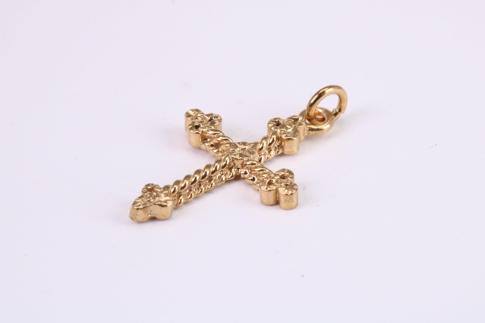 26 mm Long Chunky Cross Necklace Together with 18 Inch Long Chain, Made from Solid Yellow Gold, British Hallmarked