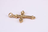 26 mm Long Chunky Cross Necklace Together with 18 Inch Long Chain, Made from Solid Yellow Gold, British Hallmarked