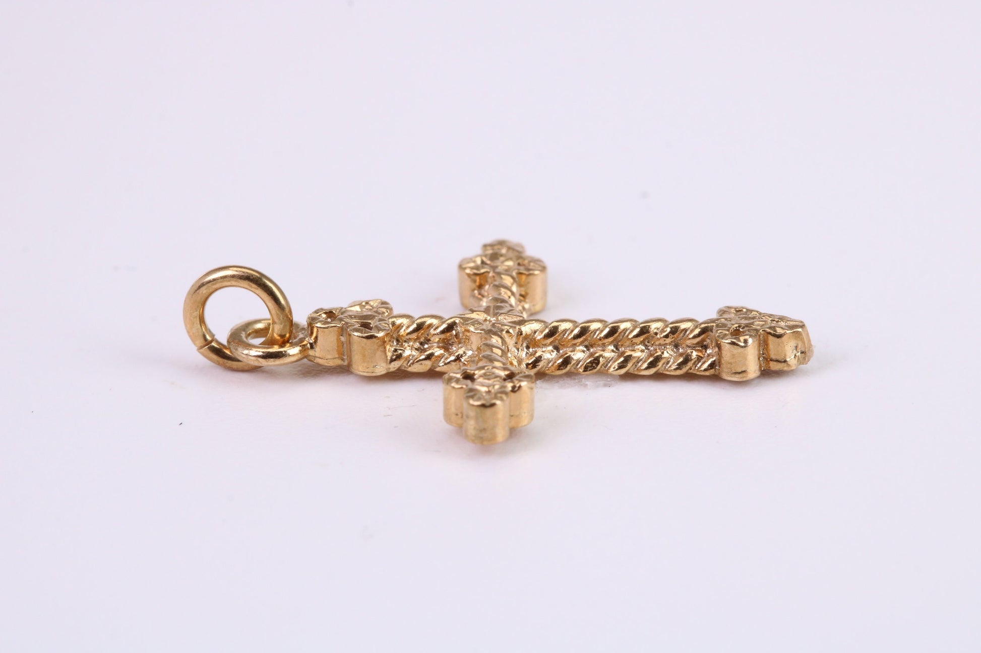 26 mm Long Chunky Cross Necklace Together with 18 Inch Long Chain, Made from Solid Yellow Gold, British Hallmarked