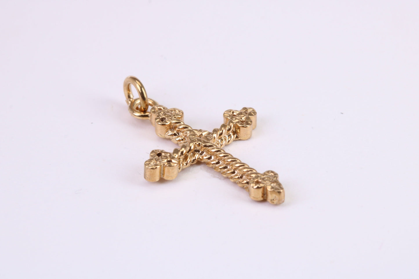 26 mm Long Chunky Cross Necklace Together with 18 Inch Long Chain, Made from Solid Yellow Gold, British Hallmarked