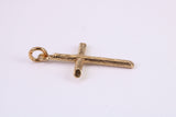 26 mm Long Gold Cross Necklace Together with 18 Inch Long Chain, Made from Solid Yellow Gold, British Hallmarked