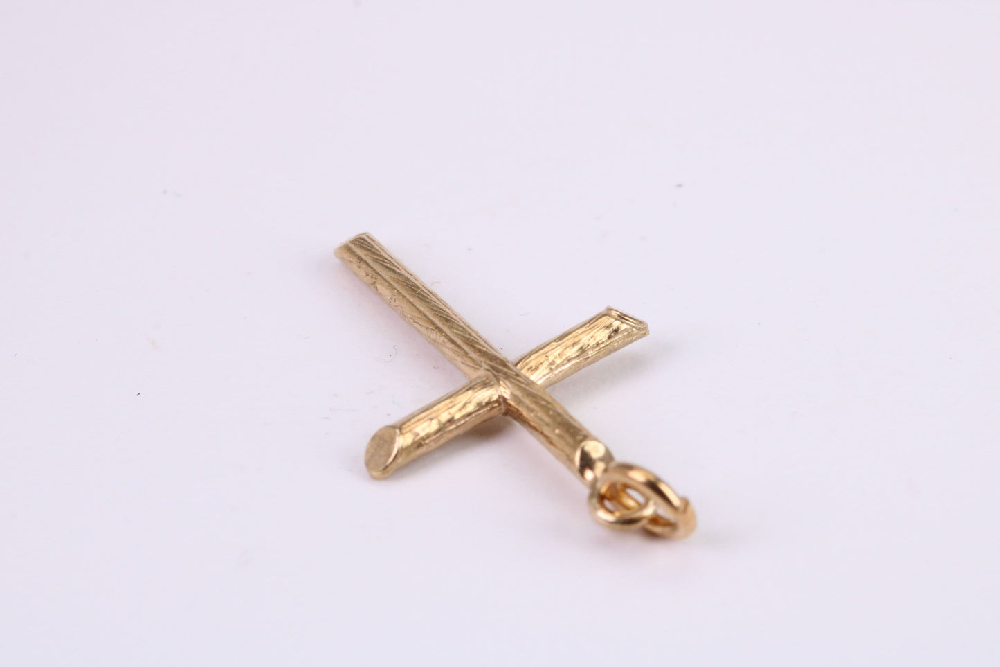 26 mm Long Gold Cross Necklace Together with 18 Inch Long Chain, Made from Solid Yellow Gold, British Hallmarked