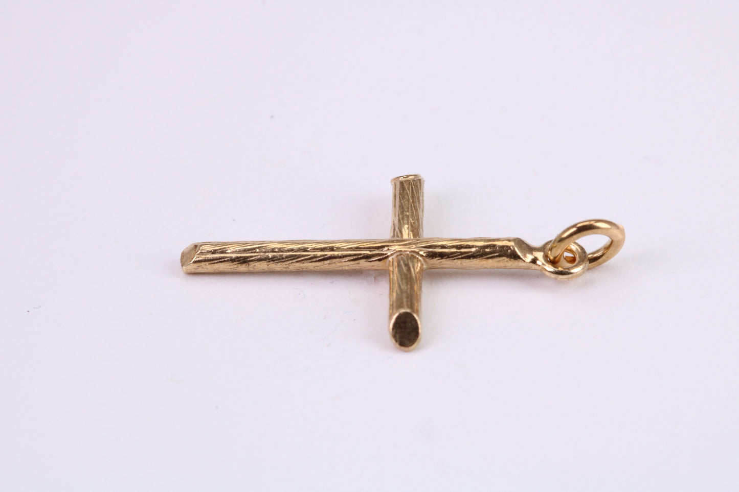 26 mm Long Gold Cross Necklace Together with 18 Inch Long Chain, Made from Solid Yellow Gold, British Hallmarked