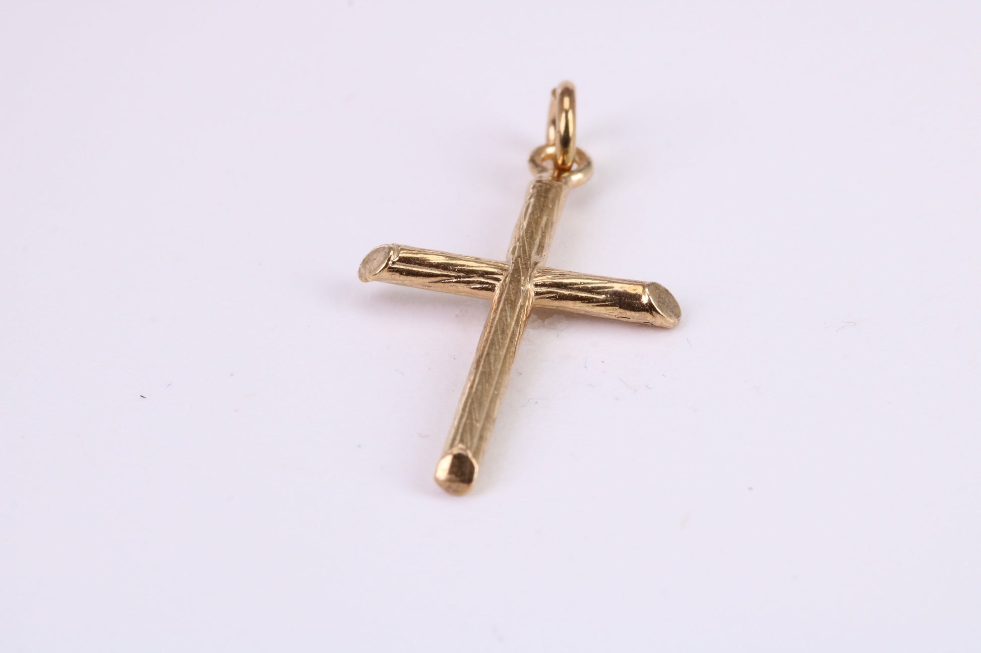 26 mm Long Gold Cross Necklace Together with 18 Inch Long Chain, Made from Solid Yellow Gold, British Hallmarked