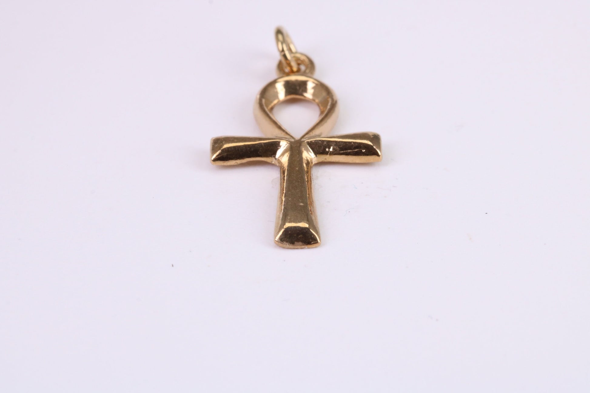 28 mm Long Gold Ankh Cross Necklace Together with 18 Inch Long Chain, Made from Solid Yellow Gold, British Hallmarked