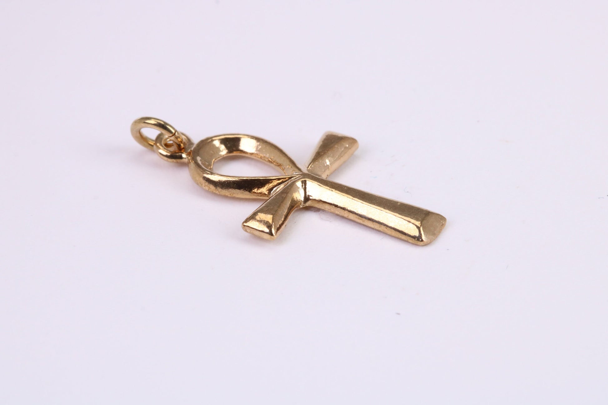 28 mm Long Gold Ankh Cross Necklace Together with 18 Inch Long Chain, Made from Solid Yellow Gold, British Hallmarked