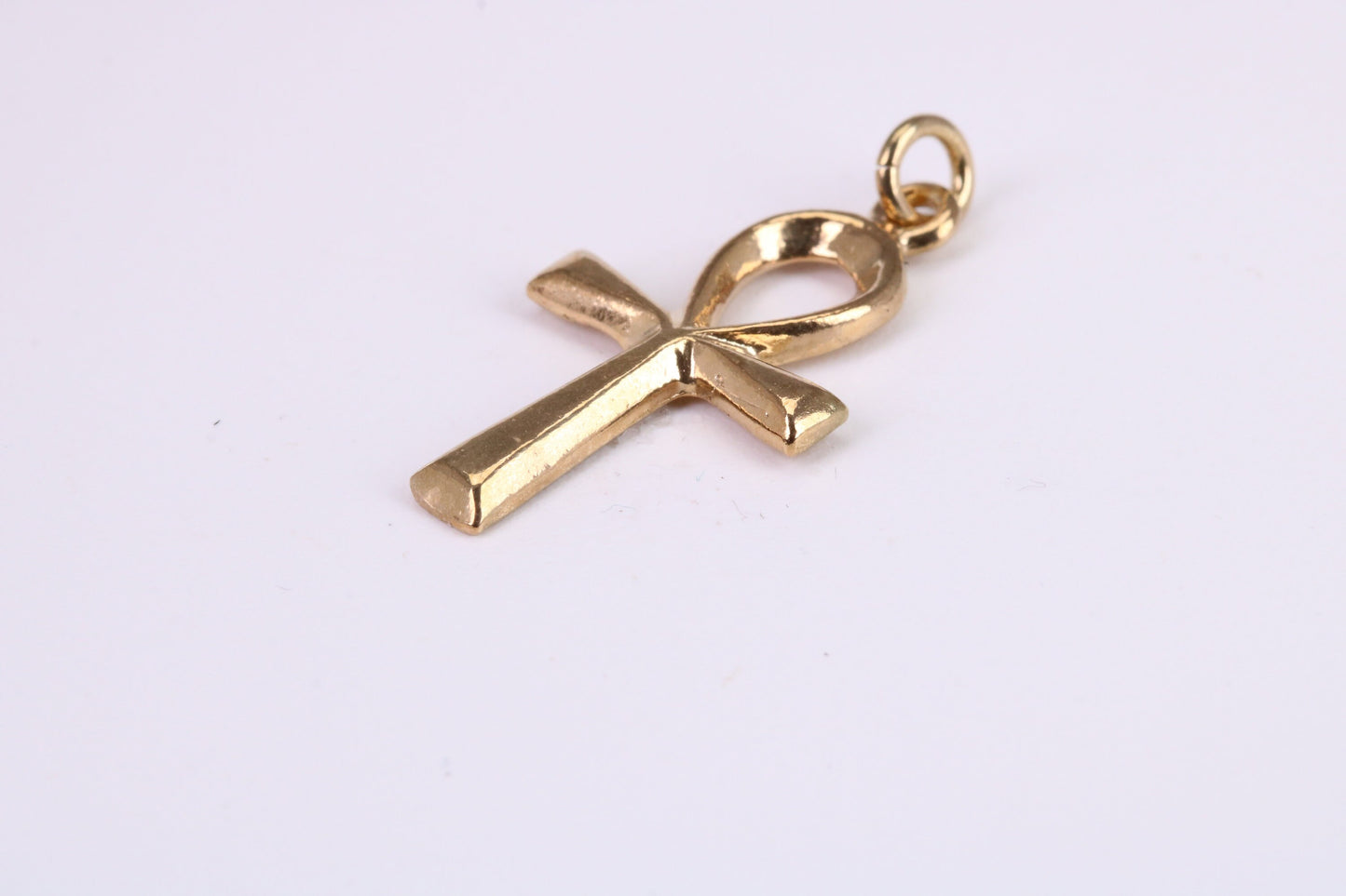 28 mm Long Gold Ankh Cross Necklace Together with 18 Inch Long Chain, Made from Solid Yellow Gold, British Hallmarked