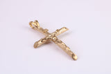 35 mm Long Gold Crucifix Necklace Together with 18 Inch Long Chain, Made from Solid Yellow Gold, British Hallmarked